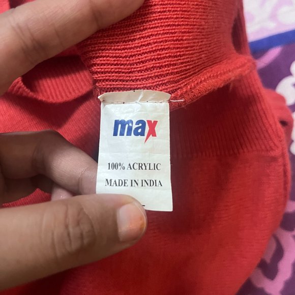 Kimono Style Bright Orange Sweater - Picture 4 of 7